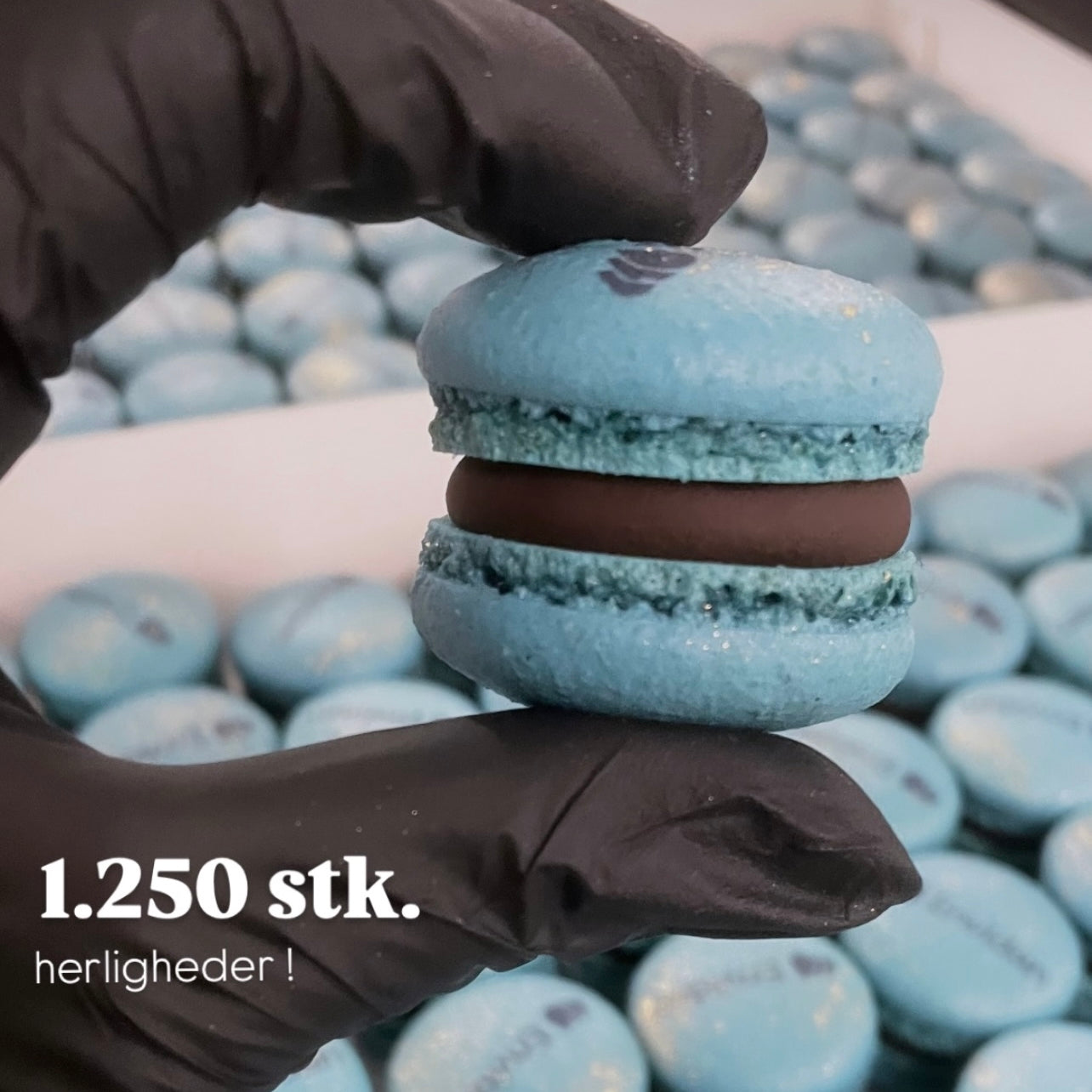 Lux Macarons 100 stk. med logo print på til din Fest