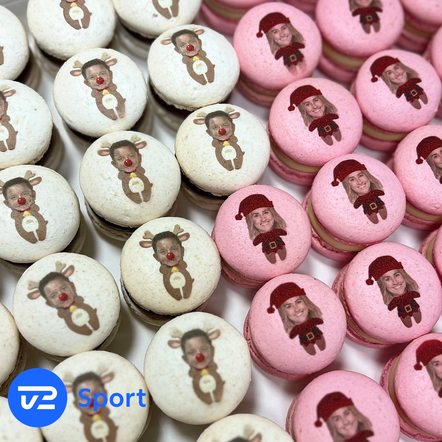 Lux Macarons 100 stk. med logo print på til din Fest