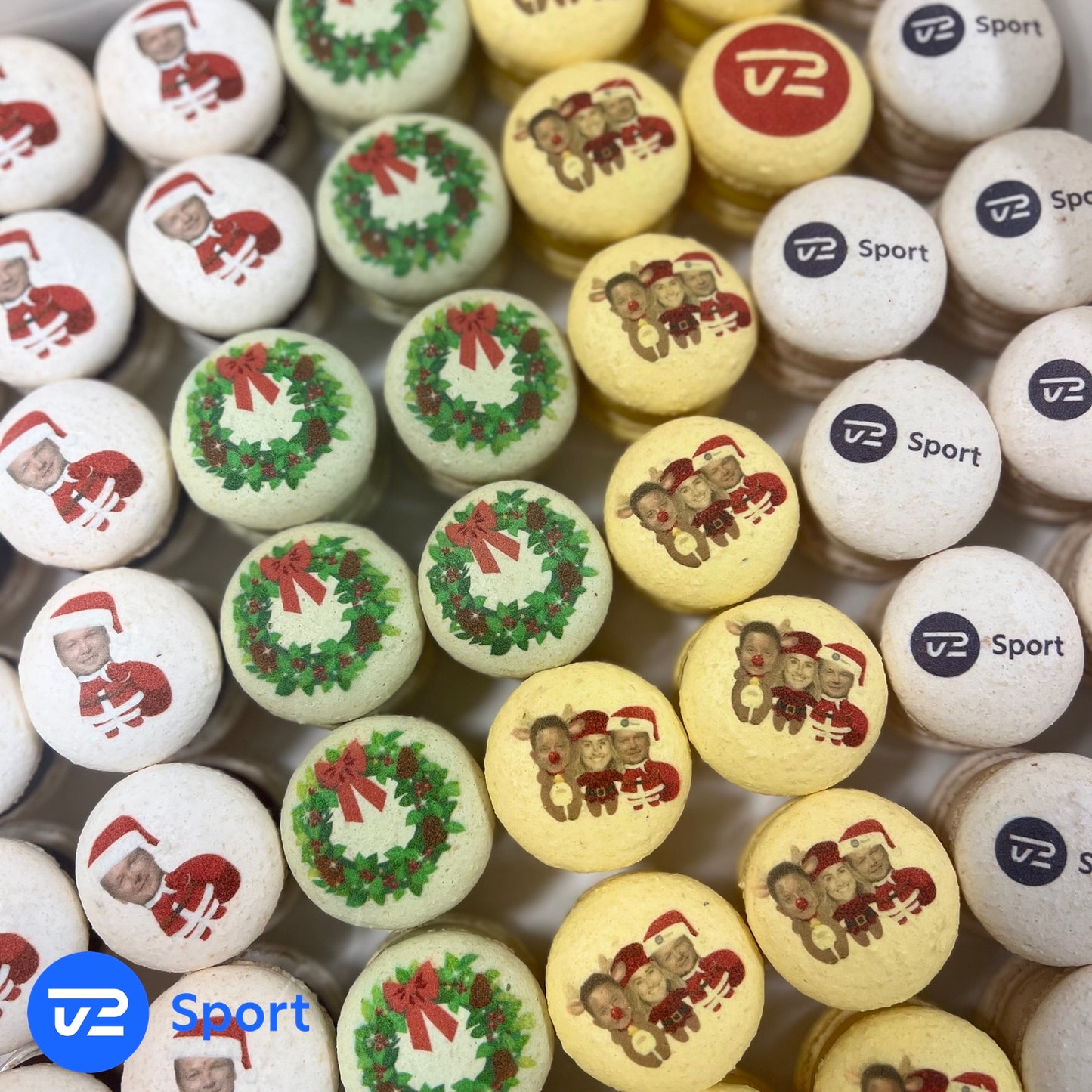 Lux Macarons 100 stk. med logo print på til din Fest