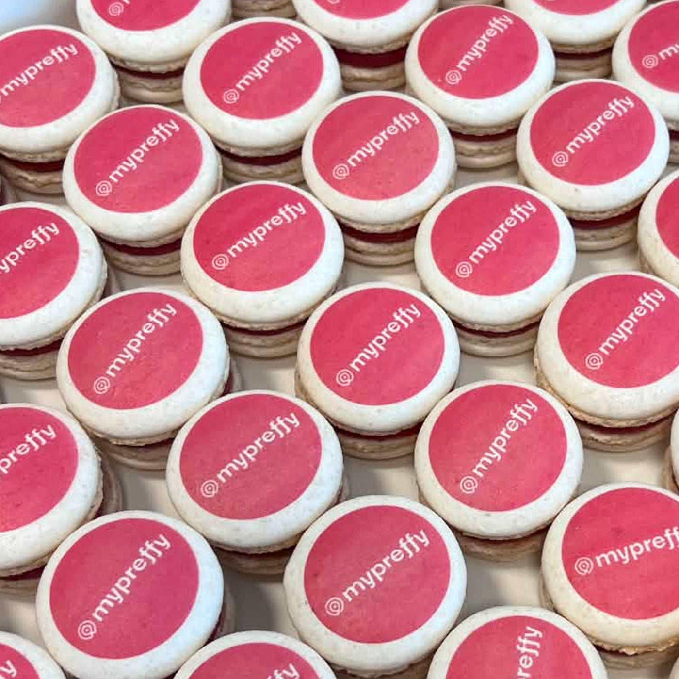Macarons Lux med logo print på til dit event 50 stk.