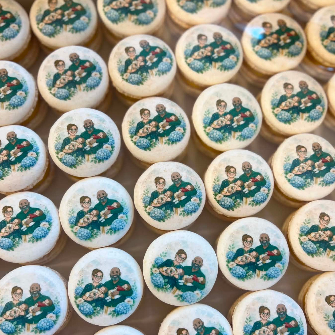 Macarons Lux med logo print på til dit event 50 stk.